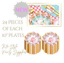 Load image into Gallery viewer, Royal Teacup Theme Birthday Party - 10" x 24 Plates
