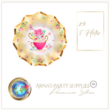 Load image into Gallery viewer, Royal Teacup Theme Birthday Party - 5" x 24 Plates
