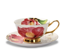 Load image into Gallery viewer, "Arna" Collection - Rose Ceramic Cup &amp; Saucer Set - 2 Piece (2 Designs)
