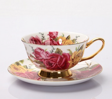 Load image into Gallery viewer, "Arna" Collection - Rose Ceramic Cup &amp; Saucer Set - 2 Piece (2 Designs)
