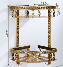 Load image into Gallery viewer, "Arna" Bathroom Shelf Aluminium Antique Carved
