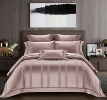 Load image into Gallery viewer, "Arna Lisa" Collection - Luxury Silk Cotton Jacquard Delicate Bedding Set Shining Duvet Cover Sets - Queen - 7 Piece
