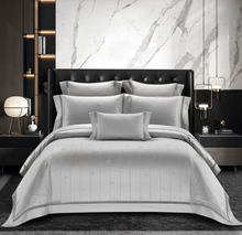 Load image into Gallery viewer, "Arna Lisa" Collection - Luxury Silk Cotton Jacquard Delicate Bedding Set Shining Duvet Cover Sets - Queen - 7 Piece
