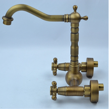 Load image into Gallery viewer, "Arna" Collection - Bathroom Basin Faucet Antique Brass Sink Mixer Crane Tap
