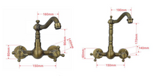 Load image into Gallery viewer, "Arna" Collection - Bathroom Basin Faucet Antique Brass Sink Mixer Crane Tap
