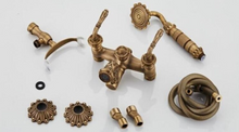 Load image into Gallery viewer, "Arna" Collection - Bathtub Faucet Wall Mounted Antique Bronze Craved Bathtub Mixer Tap with Hand Shower
