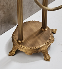 Load image into Gallery viewer, "Arna" Collection - Bathtub Faucet Antique Brass Carved Bath Shower Faucet Hot &amp; Cold Mixer Tap With Handheld Shower Floor Standing Style
