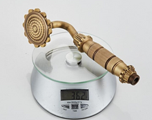 Load image into Gallery viewer, "Arna" Collection - Bathtub Faucet Antique Brass Carved Bath Shower Faucet Hot &amp; Cold Mixer Tap With Handheld Shower Floor Standing Style

