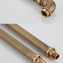 Load image into Gallery viewer, "Arna" Collection - Bathtub Faucet Antique Brass Carved Bath Shower Faucet Hot &amp; Cold Mixer Tap With Handheld Shower Floor Standing Style
