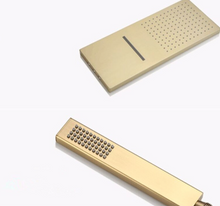 Load image into Gallery viewer, "Arna" Collection - Bath Shower Faucet Set Auto - Thermostat Control Brass Brushed Gold/Black In-Wall Shower Mixer Tap Hot &amp; Cold Hand held Shower
