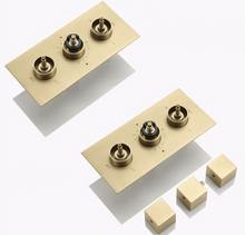 Load image into Gallery viewer, "Arna" Collection - Bath Shower Faucet Set Auto - Thermostat Control Brass Brushed Gold/Black In-Wall Shower Mixer Tap Hot &amp; Cold Hand held Shower
