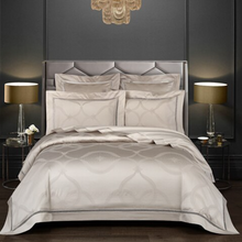 Load image into Gallery viewer, "Arna Lisa" Collection - Luxury Silk Cotton Jacquard Delicate Bedding Set Shining Duvet Cover Sets - Queen - 7 Piece
