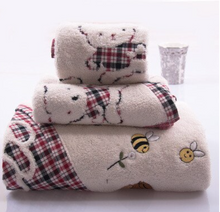 Load image into Gallery viewer, 100% Bath Set - Baby Girl/Boy  -  Embroidery Tartan
