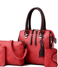 Load image into Gallery viewer, "Legend Collection" Women Handbags and Purse 4pcs Bag Set Female Shoulder Crossbody Bag Solid Color Soft Bag Wallet Handbag Cat Tassels Bags (SPECIAL)

