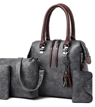 Load image into Gallery viewer, "Legend Collection" Women Handbags and Purse 4pcs Bag Set Female Shoulder Crossbody Bag Solid Color Soft Bag Wallet Handbag Cat Tassels Bags (SPECIAL)
