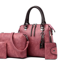 Load image into Gallery viewer, "Legend Collection" Women Handbags and Purse 4pcs Bag Set Female Shoulder Crossbody Bag Solid Color Soft Bag Wallet Handbag Cat Tassels Bags (SPECIAL)
