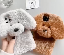 Load image into Gallery viewer, Dog Phone Case -  iPhone -3D Teddy Dog Ears Plush Hair Case For iPhone 12 Pro Max SE 2020 11 Pro XR X 10 6 6s 7 8 Plus XR XS Max
