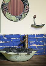 Load image into Gallery viewer, "Arna Collection" Classical Wash Basin Art Lotus Leaf &amp; Faucet Set
