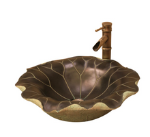 Load image into Gallery viewer, "Arna Collection" Classical Wash Basin Art Lotus Leaf &amp; Faucet Set
