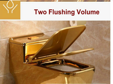 Load image into Gallery viewer, Artistic Plain Golden One Piece Close stool Siphon Flushing S-Trap Floor Mounted Luxious Villa Bathroom Seat Toilet
