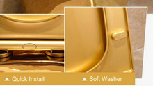 Load image into Gallery viewer, Artistic Plain Golden One Piece Close stool Siphon Flushing S-Trap Floor Mounted Luxious Villa Bathroom Seat Toilet
