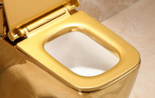 Load image into Gallery viewer, Artistic Plain Golden One Piece Close stool Siphon Flushing S-Trap Floor Mounted Luxious Villa Bathroom Seat Toilet
