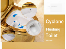 Load image into Gallery viewer, Artistic Plain Golden One Piece Close stool Siphon Flushing S-Trap Floor Mounted Luxious Villa Bathroom Seat Toilet
