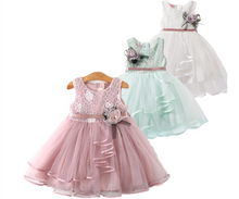 Load image into Gallery viewer, "Arna" Royal Gown Collection - Little Girl Flower Party Lace Tutu Dress Baby Kids Sleevess Dresses Clothes Summer Children Wedding Birthday
