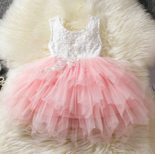 Load image into Gallery viewer, "Arna" Royal Gown Collection - Girls Princess Dress Tutu Baptism Newborn Infant Girl Party Dress
