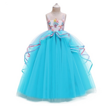 Load image into Gallery viewer, "Arna" Royal Gown Collection - Girls Unicorn Summer Dresses Tutu Long
