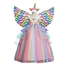 Load image into Gallery viewer, "Arna" Royal Gown Collection - Girls Unicorn Summer Dresses Tutu Long
