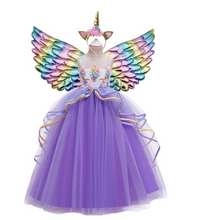 Load image into Gallery viewer, "Arna" Royal Gown Collection - Girls Unicorn Summer Dresses Tutu Long
