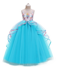 Load image into Gallery viewer, "Arna" Royal Gown Collection - Girls Unicorn Summer Dresses Tutu Long

