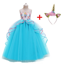 Load image into Gallery viewer, "Arna" Royal Gown Collection - Girls Unicorn Summer Dresses Tutu Long
