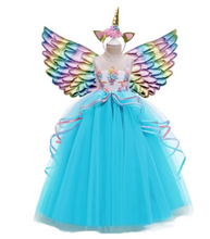 Load image into Gallery viewer, "Arna" Royal Gown Collection - Girls Unicorn Summer Dresses Tutu Long
