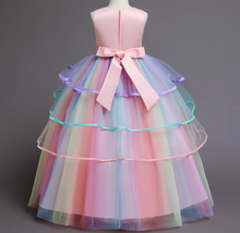Load image into Gallery viewer, "Arna" Royal Gown Collection - Girls Unicorn Summer Dresses Tutu Long
