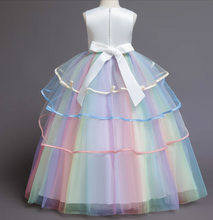 Load image into Gallery viewer, "Arna" Royal Gown Collection - Girls Unicorn Summer Dresses Tutu Long
