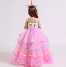 Load image into Gallery viewer, "Arna" Royal Gown Collection - Girls Unicorn Summer Dresses Tutu Long
