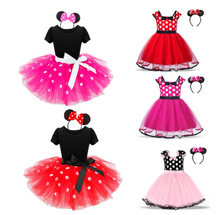 Load image into Gallery viewer, "Arna" Royal Gown Collection - Polka Dot Toddler Dress Halloween Costume Baby Girl Christmas Party Dress
