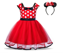 Load image into Gallery viewer, "Arna" Royal Gown Collection - Polka Dot Toddler Dress Halloween Costume Baby Girl Christmas Party Dress
