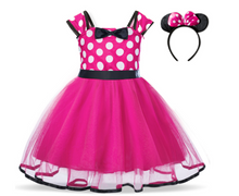 Load image into Gallery viewer, "Arna" Royal Gown Collection - Polka Dot Toddler Dress Halloween Costume Baby Girl Christmas Party Dress
