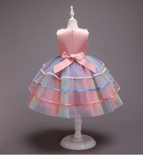 Load image into Gallery viewer, "Arna" Royal Gown Collection - Flower Dresses For Girls Elegant Rainbow Tutu Ball Gown 4-10 Year
