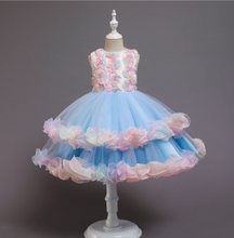 Load image into Gallery viewer, "Arna" Royal Gown Collection - Flower Dresses For Girls Elegant Rainbow Tutu Ball Gown 4-10 Year
