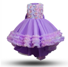 Load image into Gallery viewer, "Arna" Royal Gown Collection - Flower Dresses For Girls Elegant Rainbow Tutu Ball Gown 4-10 Year
