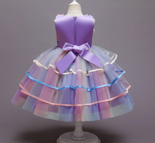 Load image into Gallery viewer, "Arna" Royal Gown Collection - Flower Dresses For Girls Elegant Rainbow Tutu Ball Gown 4-10 Year
