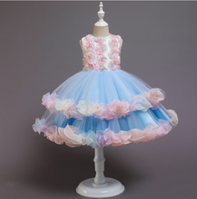 Load image into Gallery viewer, "Arna" Royal Gown Collection - Flower Dresses For Girls Elegant Rainbow Tutu Ball Gown 4-10 Year
