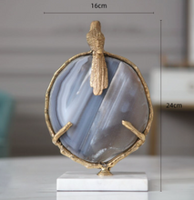 Load image into Gallery viewer, "Arna Collection" Luxury -Natural Agate Marble Bird Figurine Creativity Ornaments Desk Bookcase Natural Material Crafts Living Room Decoration
