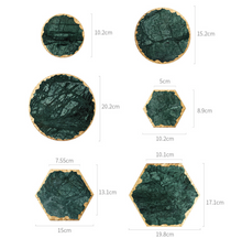 Load image into Gallery viewer, "Arna Lisa" 3 Piece Plate Set - Natural Marble Plates Creativity Gold Inlay Display Trays
