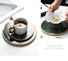 Load image into Gallery viewer, "Arna Lisa" 3 Piece Plate Set - Natural Marble Plates Creativity Gold Inlay Display Trays
