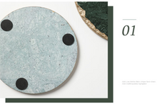Load image into Gallery viewer, "Arna Lisa" 3 Piece Plate Set - Natural Marble Plates Creativity Gold Inlay Display Trays
